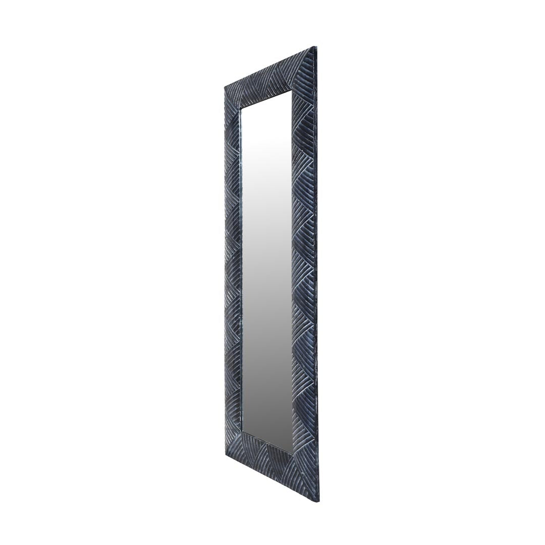 Oglinda neagra din lemn de tec Kavari 120x70 cm