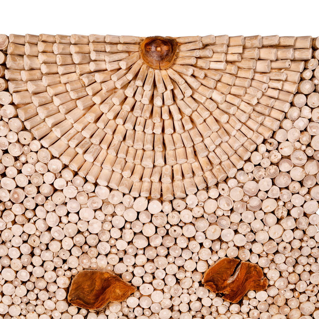 Decoratiune perete maro din lemn de tec Verve 244x5x122cm