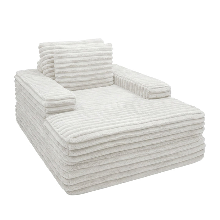 Canapea din textil alba din burete comprimat si catifea cord din poliester Komodo Nest Single