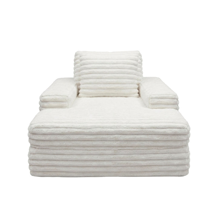 Canapea din textil alba din burete comprimat si catifea cord din poliester Komodo Nest Single