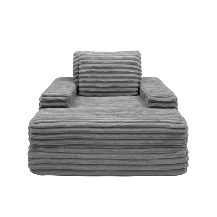 Canapea din textil antracit din burete comprimat si catifea cord din poliester Komodo Nest Single