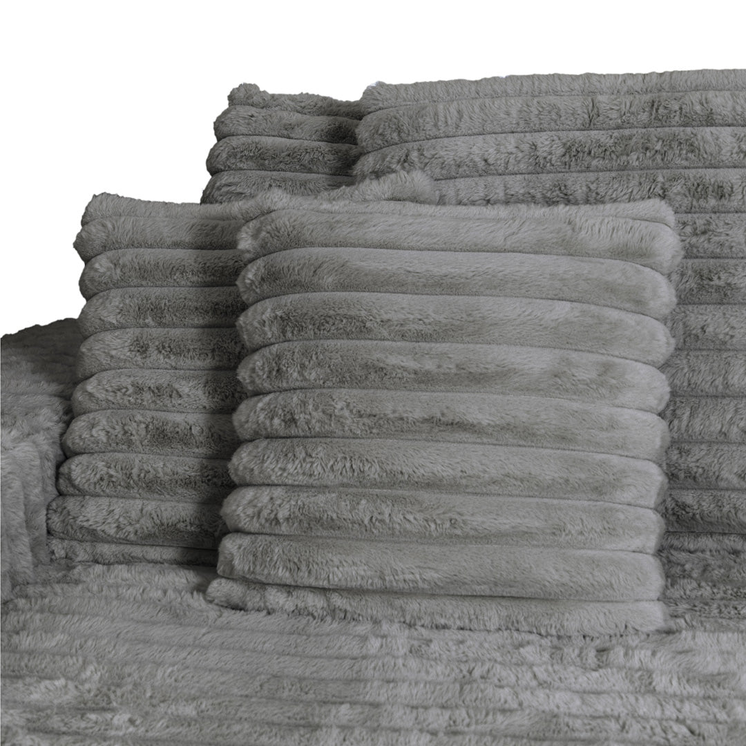 Canapea din textil antracit din burete comprimat si catifea cord din poliester Komodo Nest