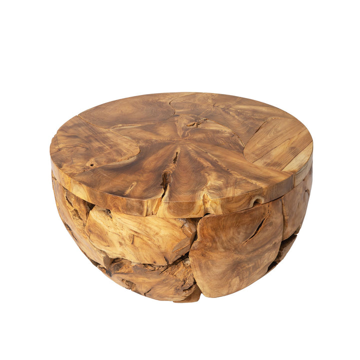 Masa de cafea maro din lemn de tec Roots 80x80x45cm