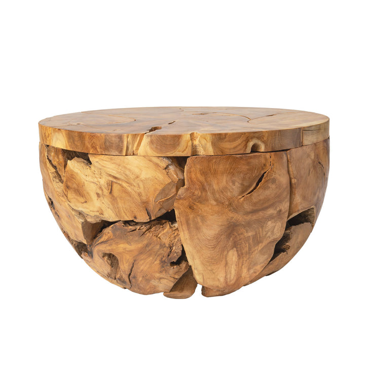 Masa de cafea maro din lemn de tec Roots 80x80x45cm