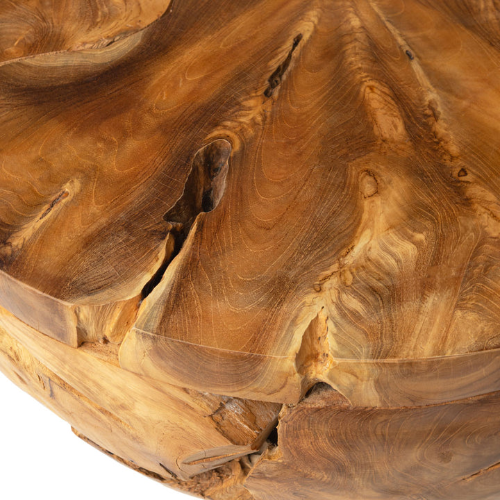 Masa de cafea maro din lemn de tec Roots 80x80x45cm