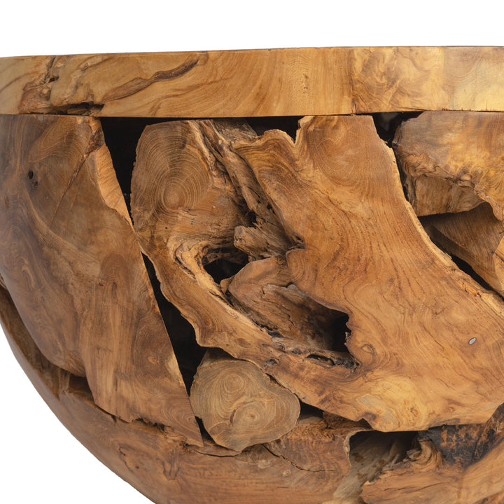 Masa de cafea maro din lemn de tec Roots 80x80x45cm
