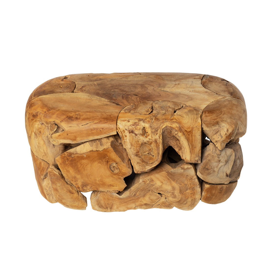 Masa de cafea maro din lemn de tec Roots 80x40x45cm