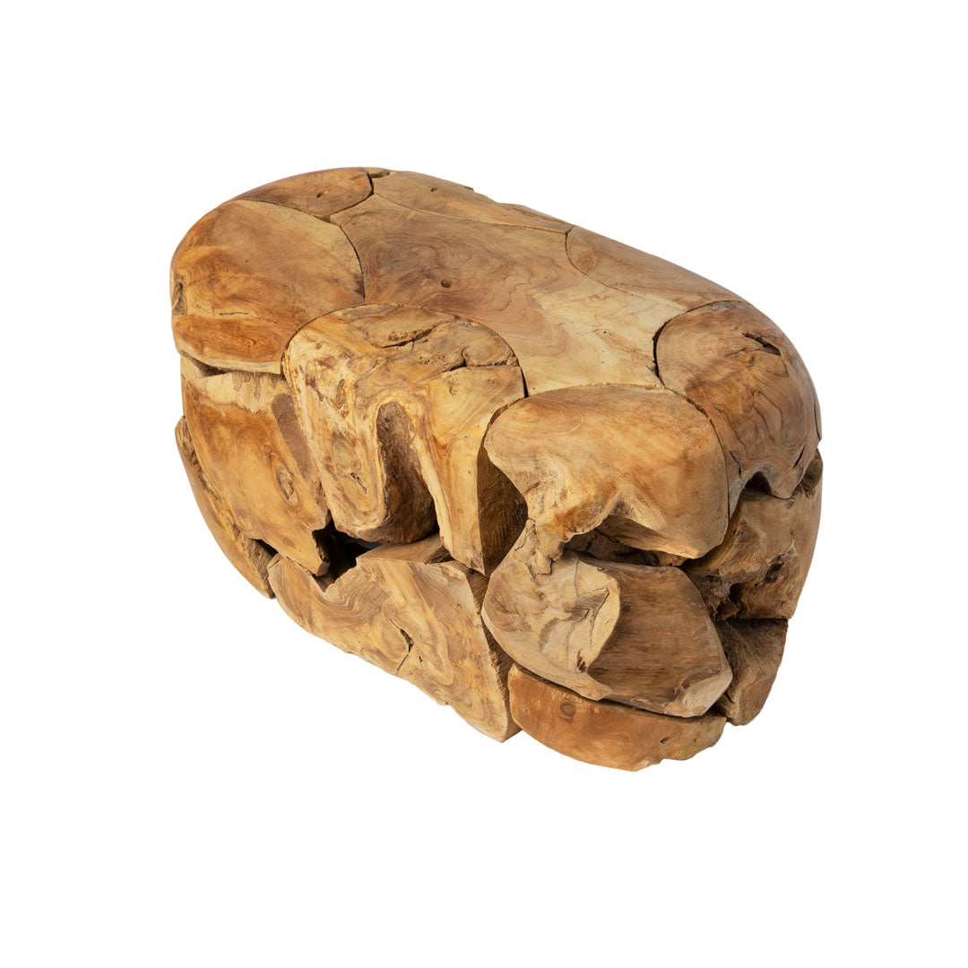 Masa de cafea maro din lemn de tec Roots 80x40x45cm