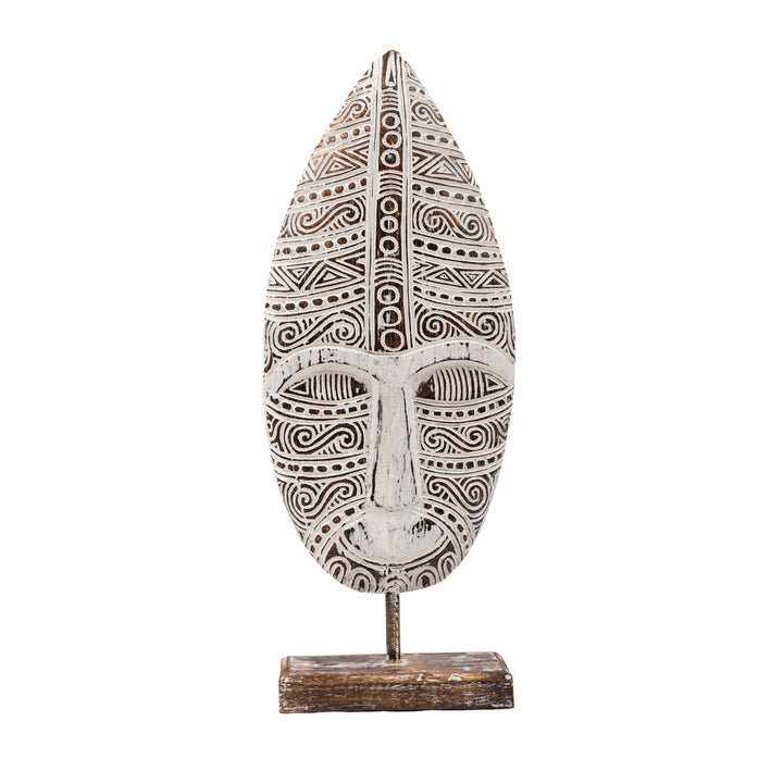 Figurina alba din lemn de albasia Asmat