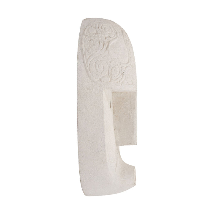 Decoratiune de perete albe din lemn de albasia Nui 40cm