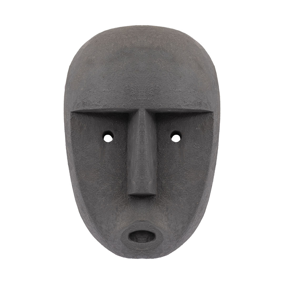Decoratiune de perete neagra din lemn de albasia Moai 60cm