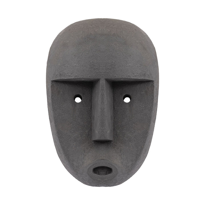 Decoratiune de perete neagra din lemn de albasia Moai 60cm