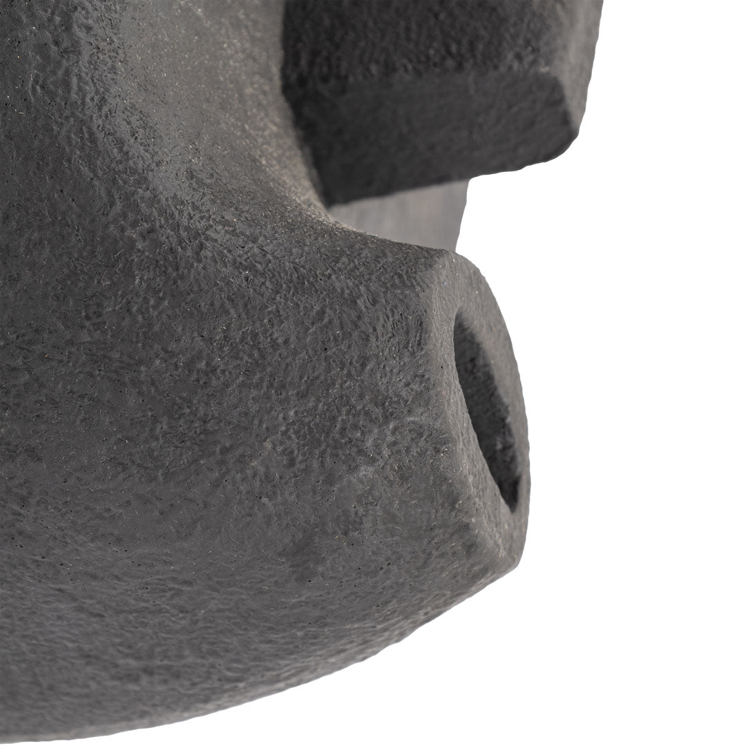 Decoratiune de perete neagra din lemn de albasia Moai 60cm