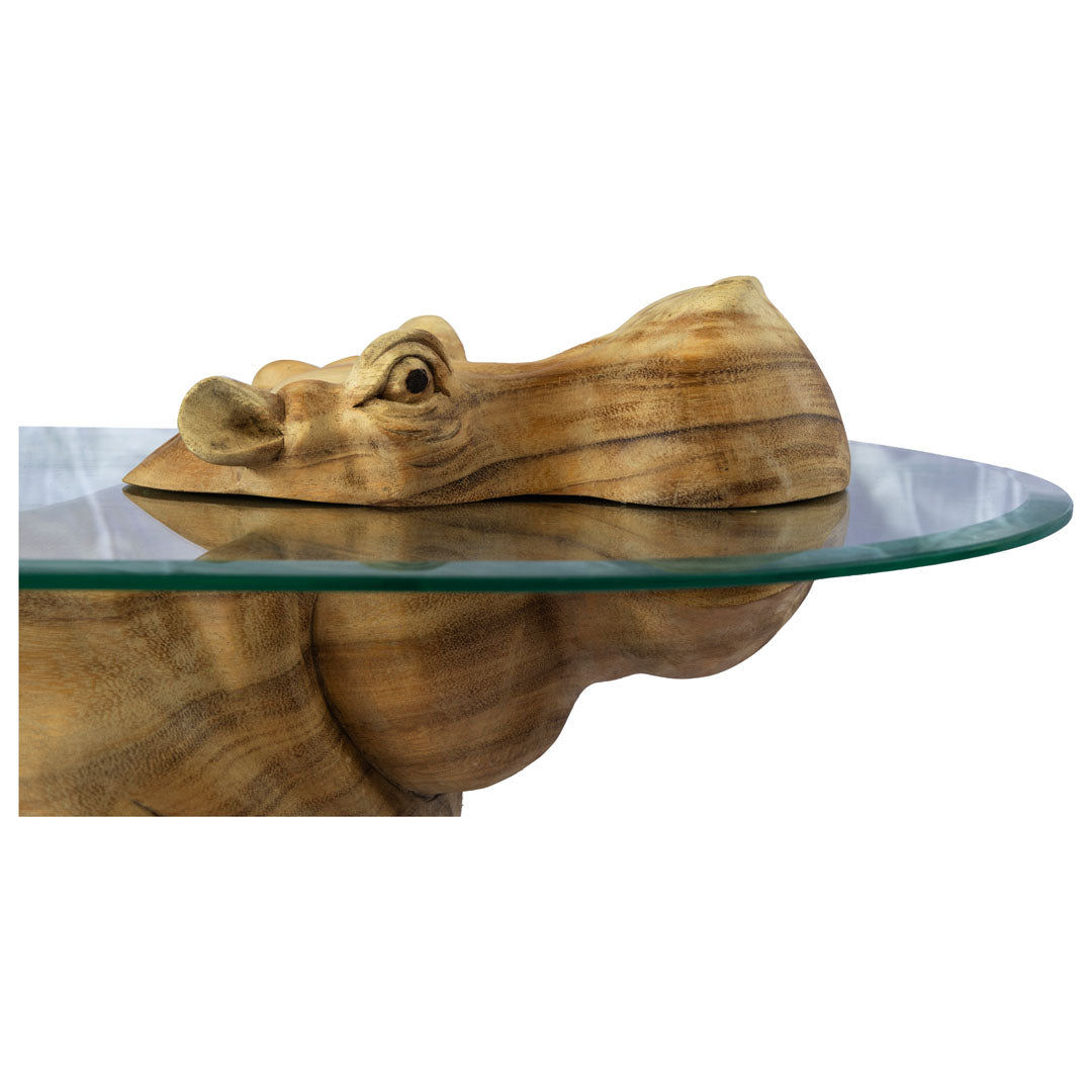 Masa de cafea din lemn de suar si sticla Kuda Nil