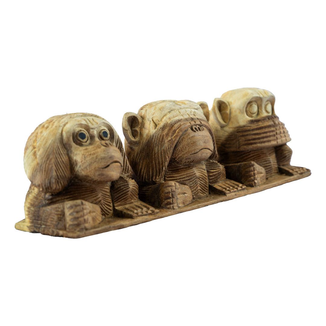 Figurina din lemn de suar Three Wise Monkeys