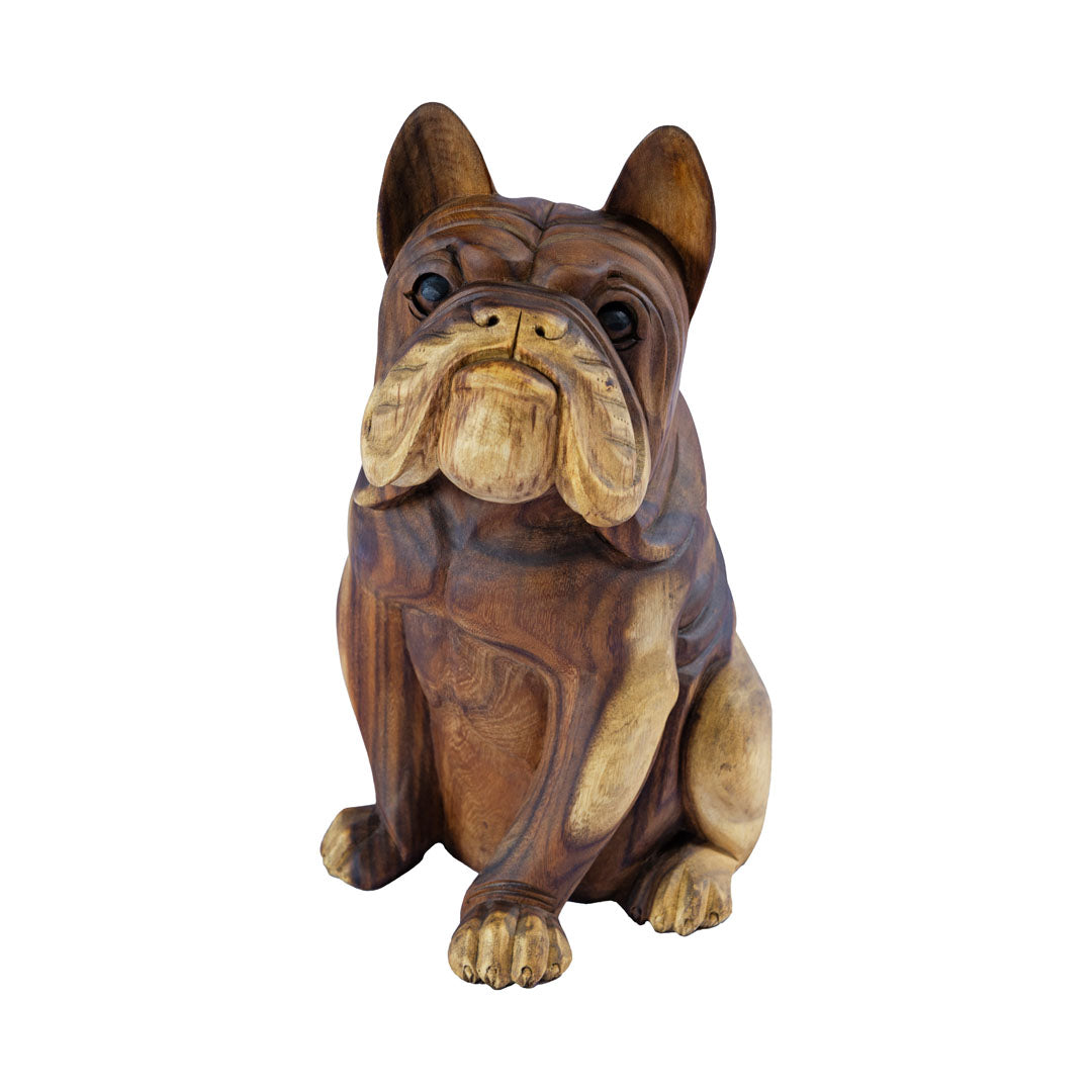 Figurina din lemn de suar Bulldog