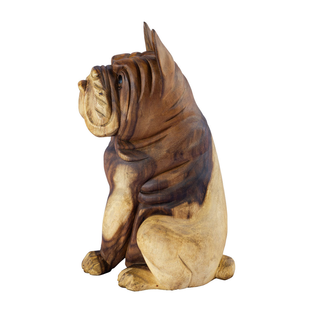 Figurina din lemn de suar Bulldog