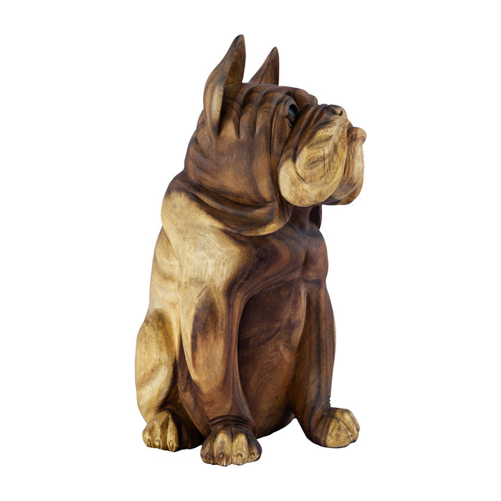 Figurina din lemn de suar Bulldog