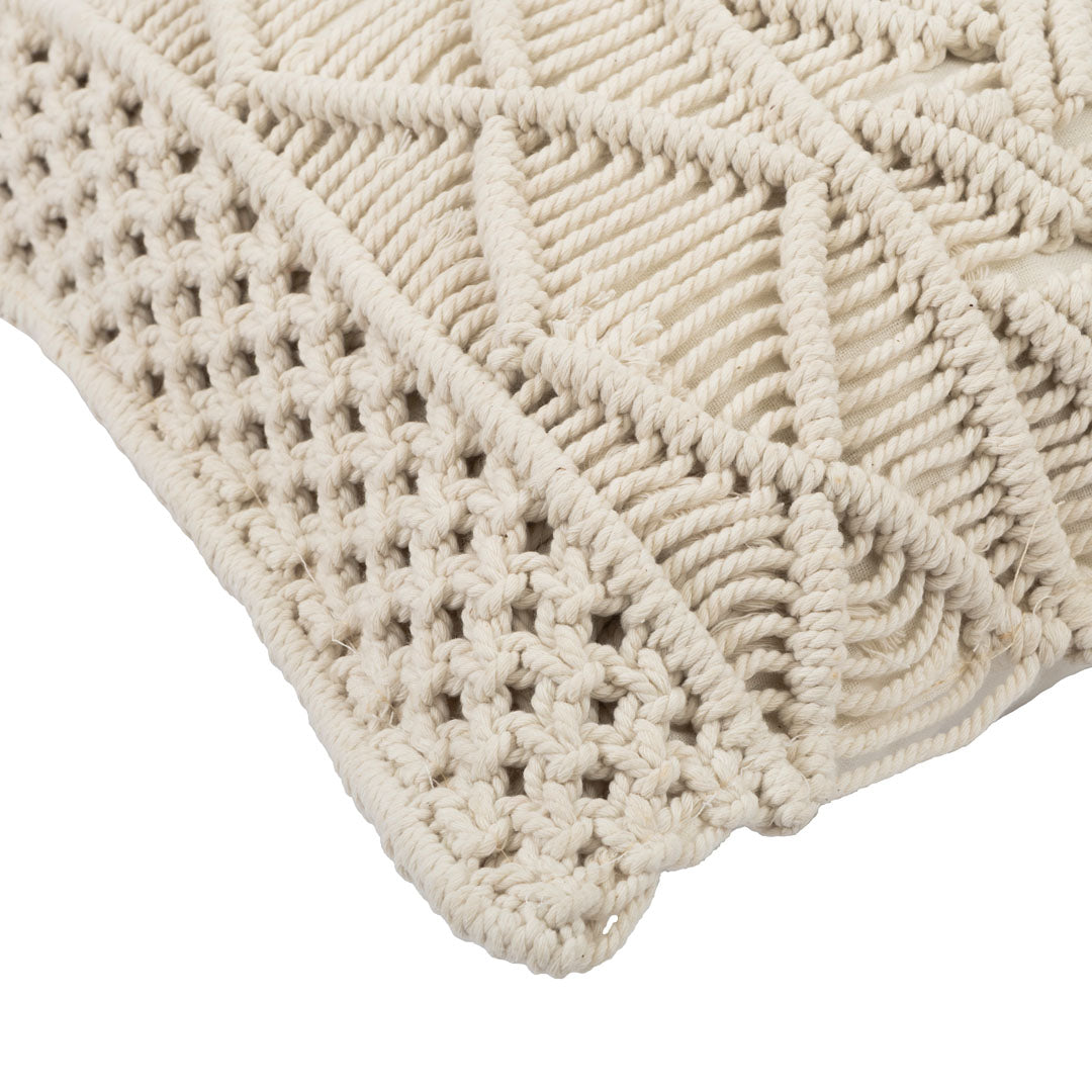 Fata de perna ivoire din macrame si bumbac Weaver