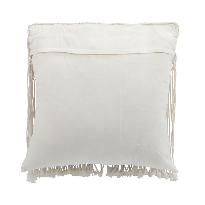 Fata de perna ivoire din macrame si bumbac Rami 40x40cm