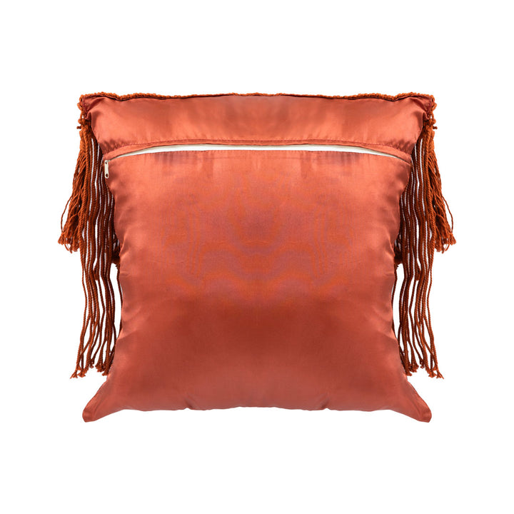 Fata de perna rosie din macrame si bumbac Fringe