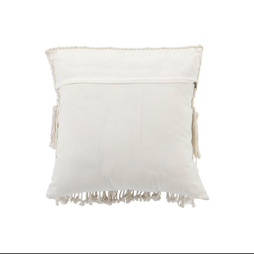 Fata de perna ivoire din macrame si bumbac Makra 40x40cm