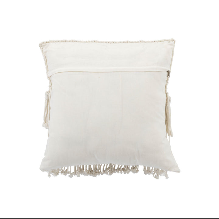 Fata de perna ivoire din macrame si bumbac Makra 40x40cm