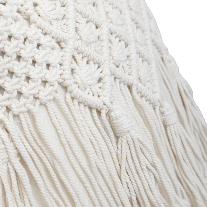 Fata de perna ivoire din macrame si bumbac Makra 50x50cm