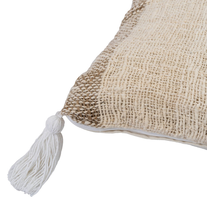 Fata de perna bej din macrame si bumbac Isla