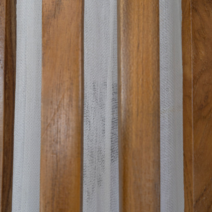Lampadar maro din lemn de tec si bumbac Senja 40x40x200cm