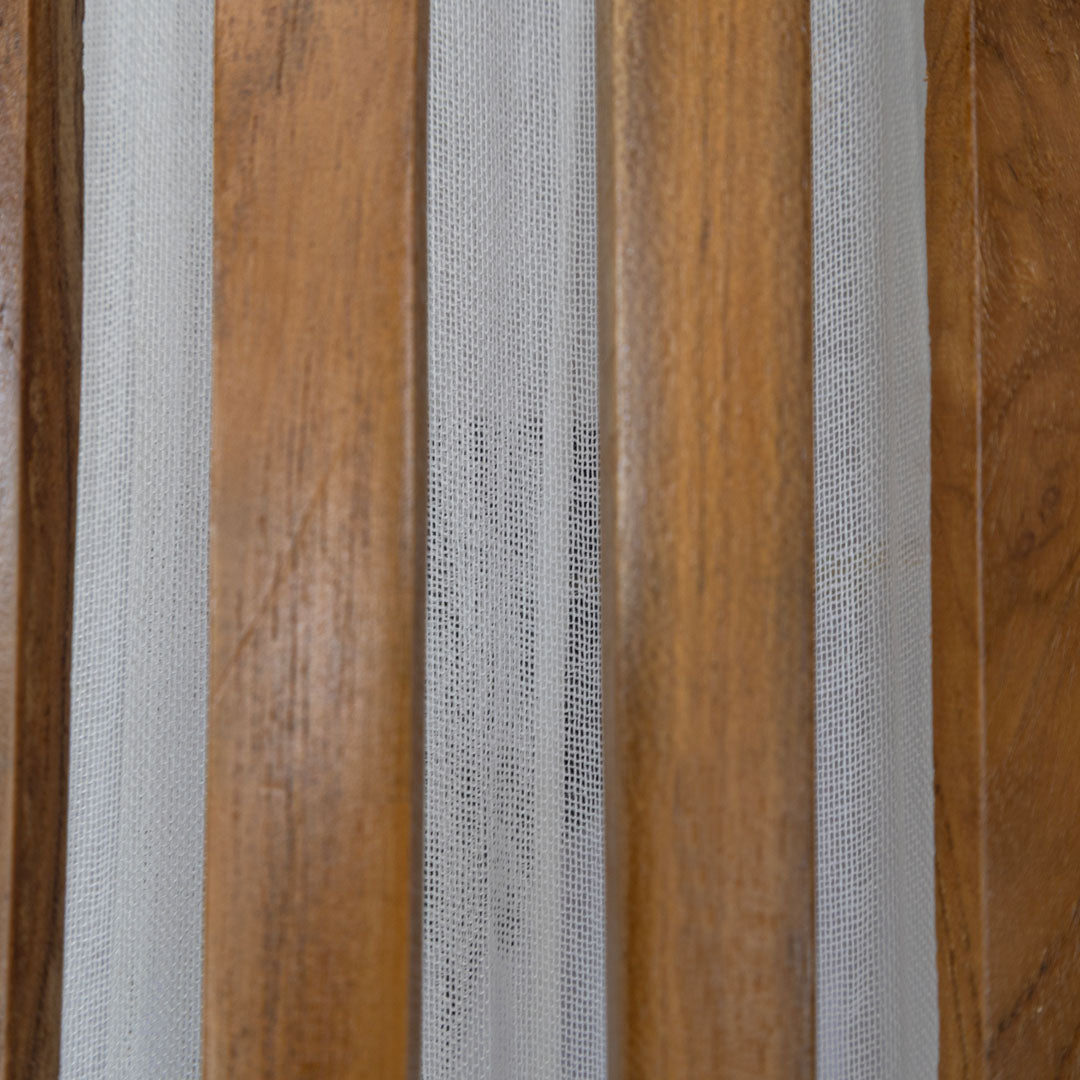 Lampadar maro din lemn de tec si bumbac Senja 35x35x150cm