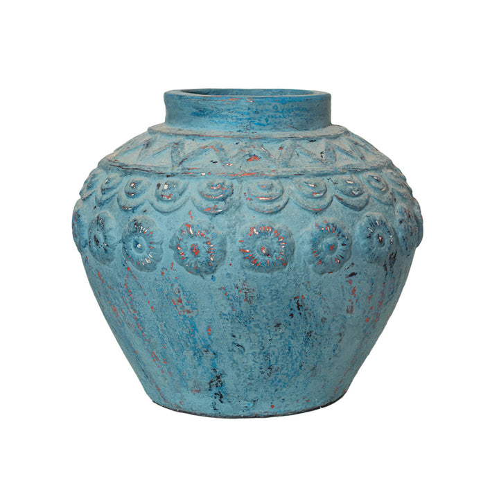 Vas albastru din beton Azura 42 x 36 cm