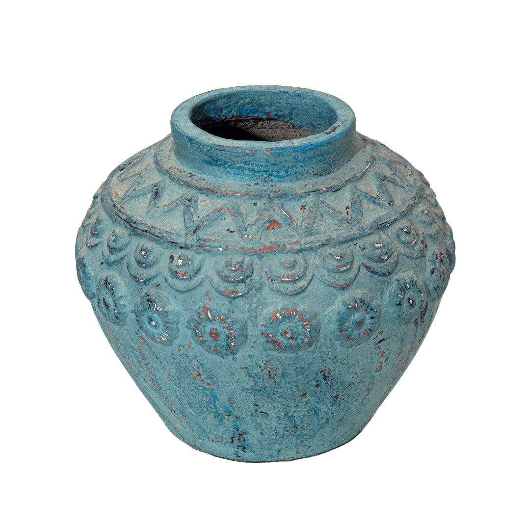 Vas albastru din beton Azura 42 x 36 cm