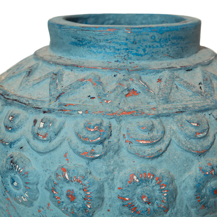 Vas albastru din beton Azura 42 x 36 cm