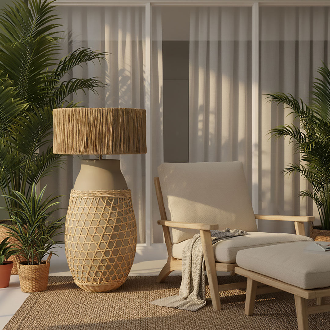 Veioza din beton si iarba de mare Miyazaki