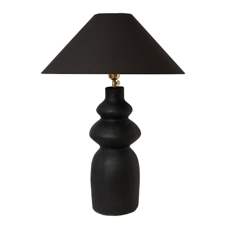 Veioza neagra din beton Noir Wave