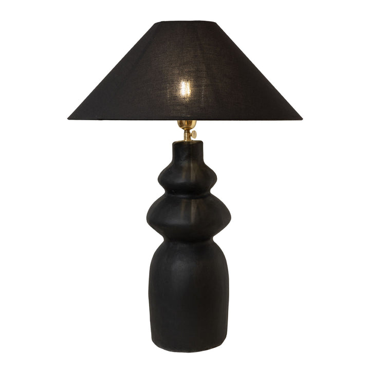Veioza neagra din beton Noir Wave