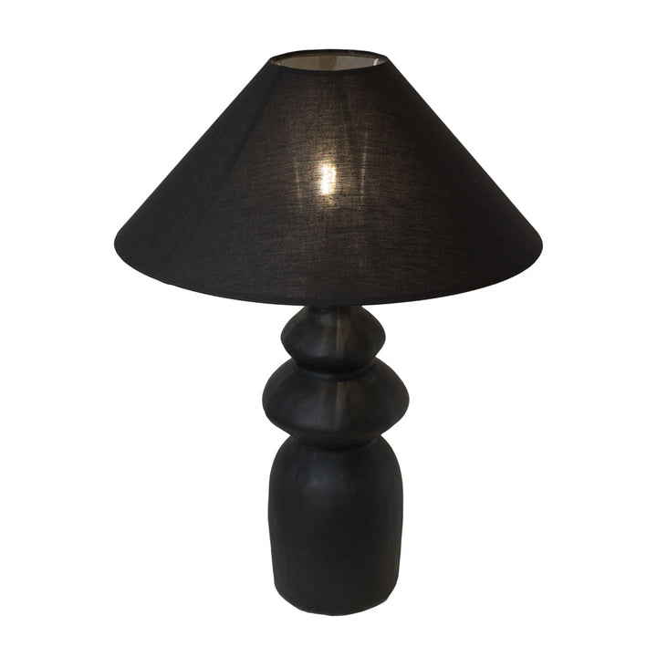 Veioza neagra din beton Noir Wave