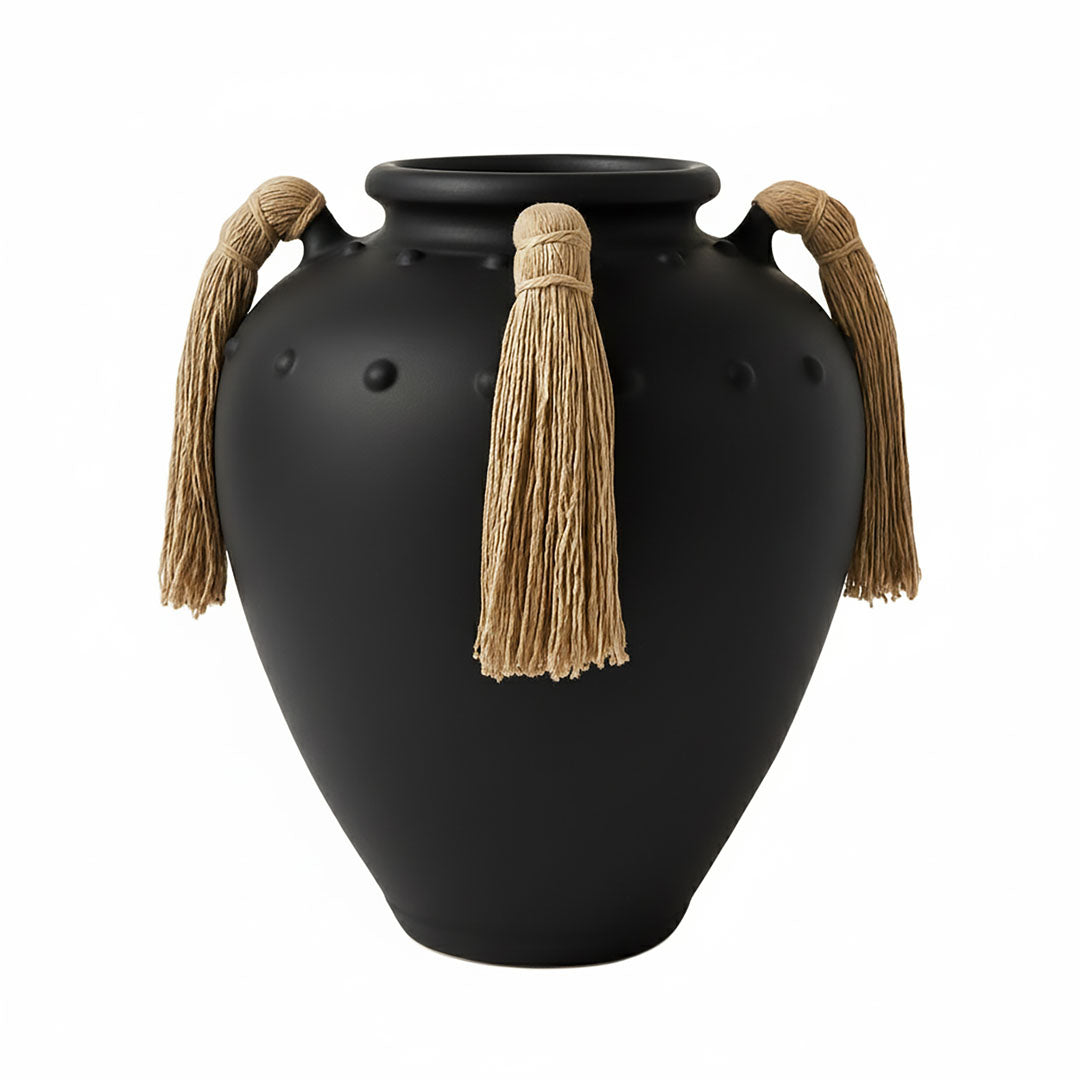 Vas negru din beton Santorini