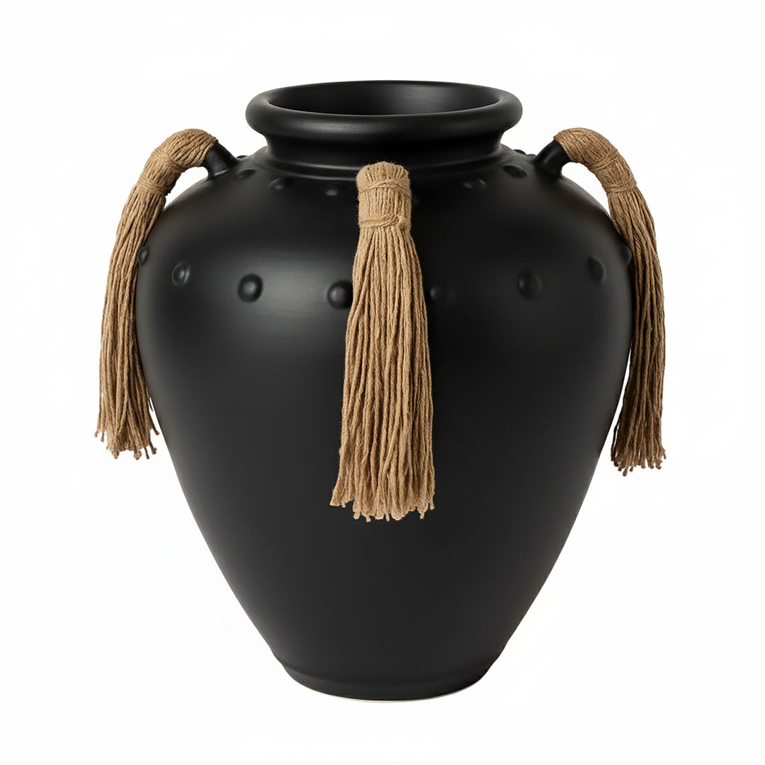 Vas negru din beton Santorini