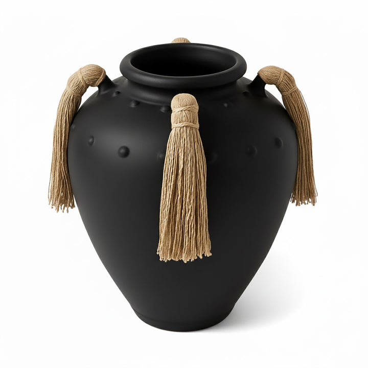 Vas negru din beton Santorini