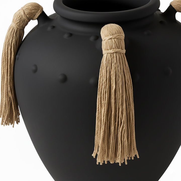 Vas negru din beton Santorini