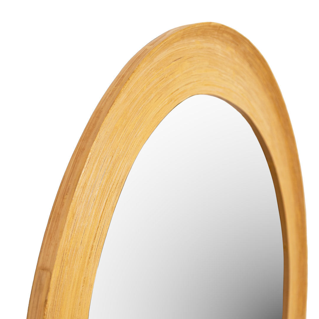 Oglinda natur din bambus Anillo 80 cm