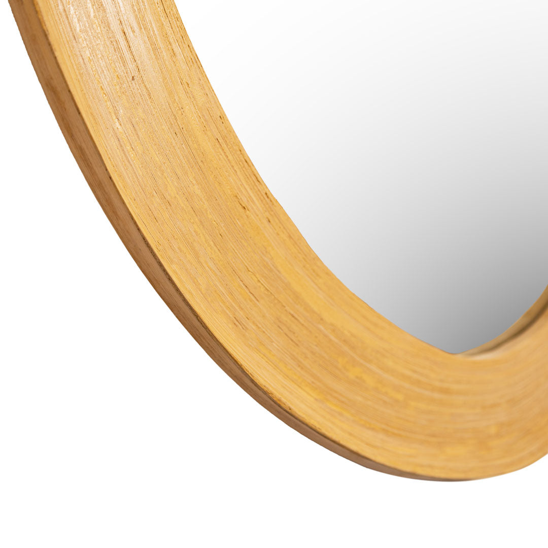 Oglinda natur din bambus Anillo 80 cm