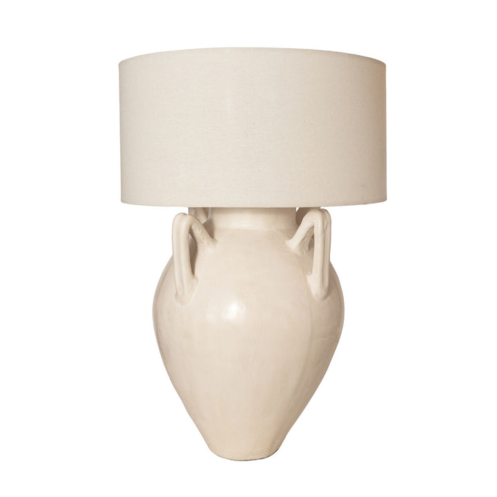 Veioza alba din beton si bumbac Amaris