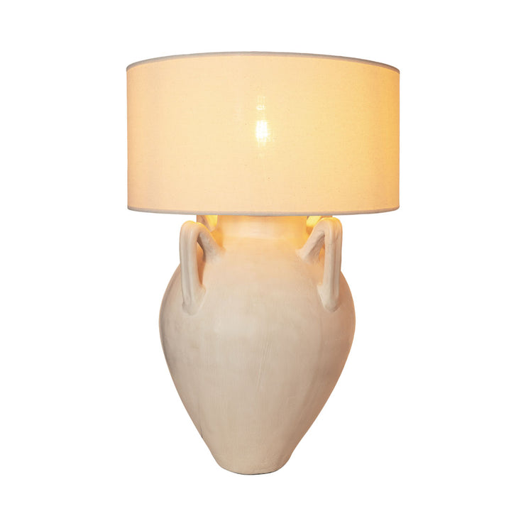 Veioza alba din beton si bumbac Amaris