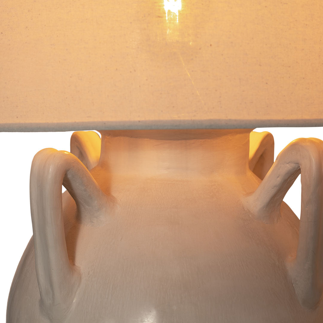 Veioza alba din beton si bumbac Amaris