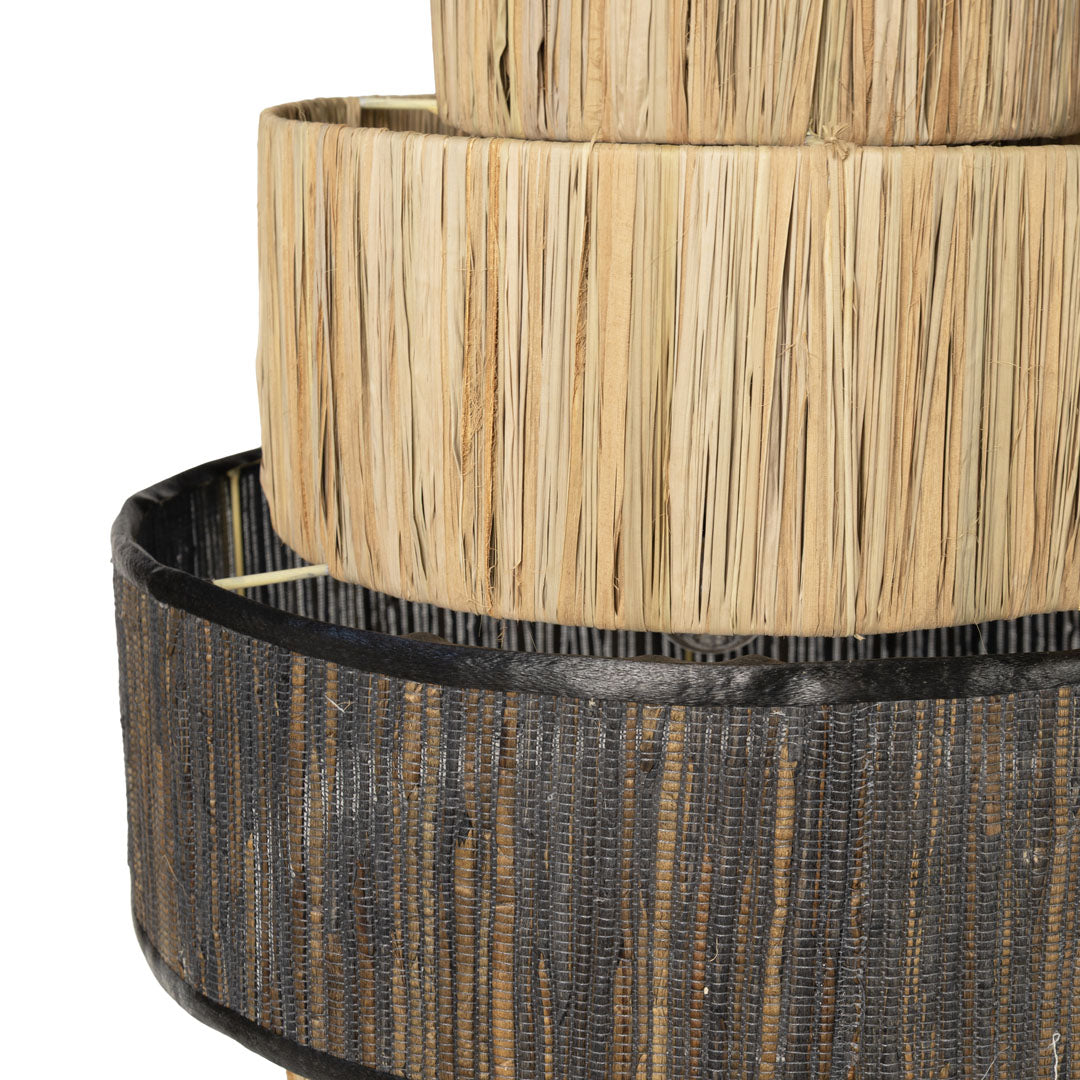 Abajur negru din fibra de bananier si bumbac Takai