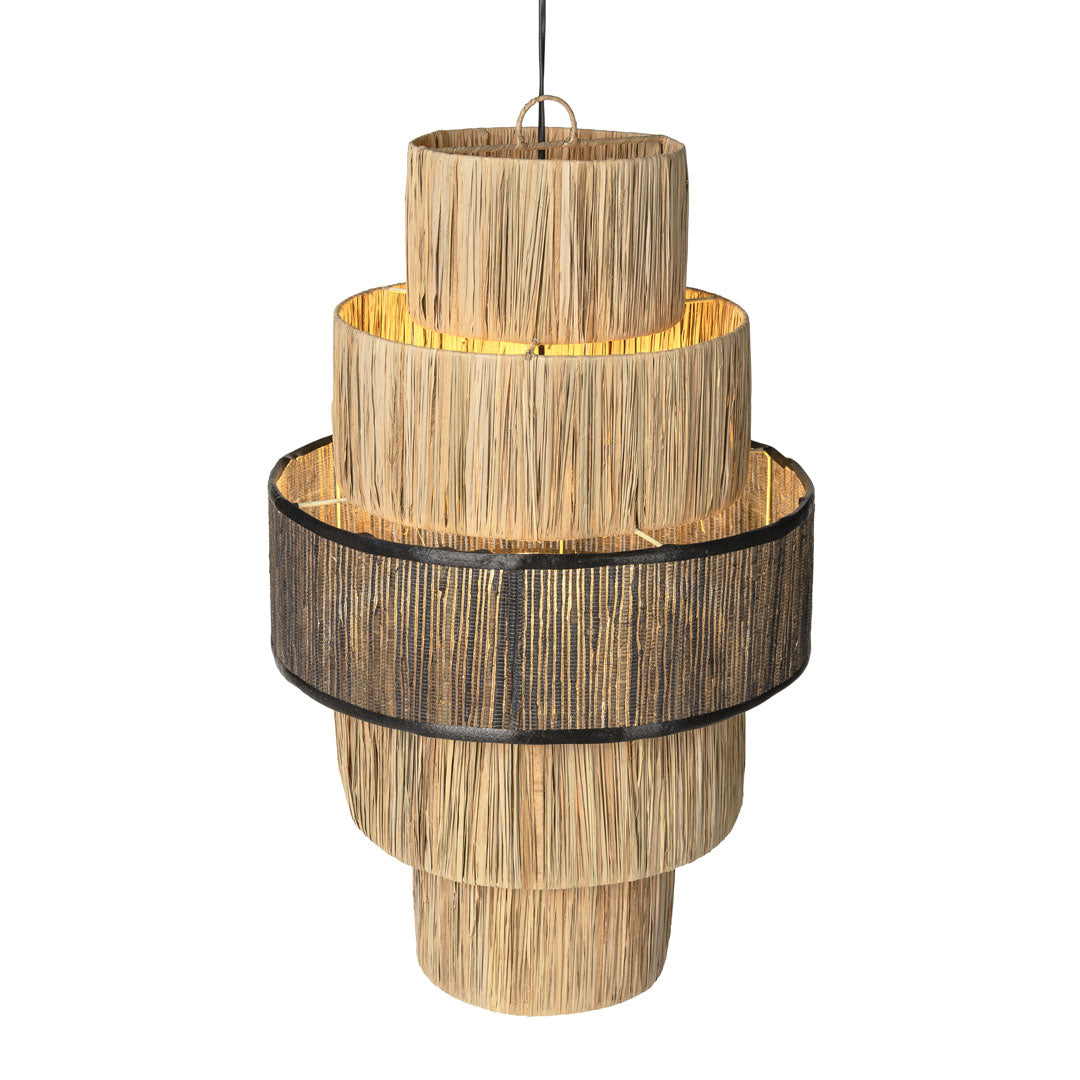 Abajur negru din fibra de bananier si bumbac Takai