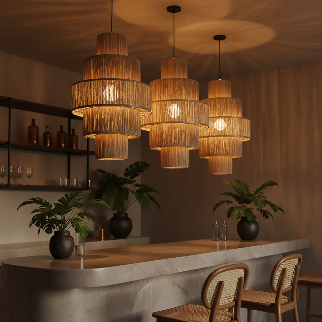 Abajur din fibra de bananier si bumbac Takai